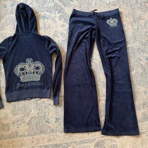 Y2K JUICY COUTURE Crown Velour Tracksuit Size Large (Pants) Medium (Jacket)